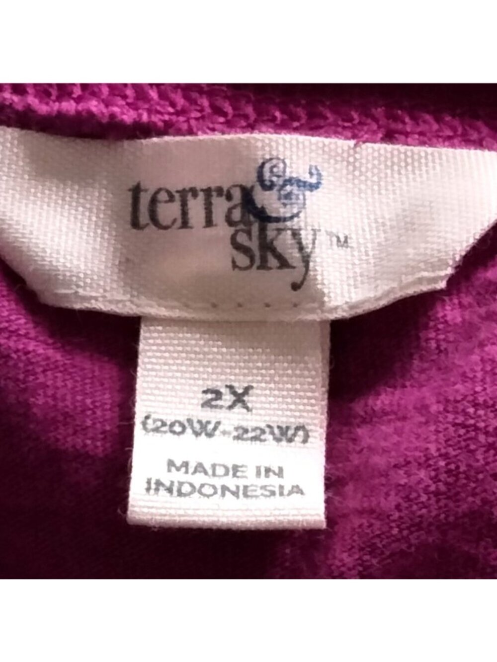 Terra & Sky Plus Size 2X Dress T-Shirt Style Fuchsia Pockets Relaxed Fit Casual - Picture 6 of 8